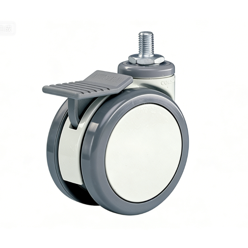 4寸 丝杆 M12 双边脚轮 科顺