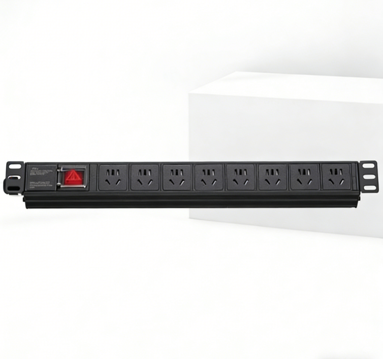 国标 8位插座 10A 总控开关 黑色 无线